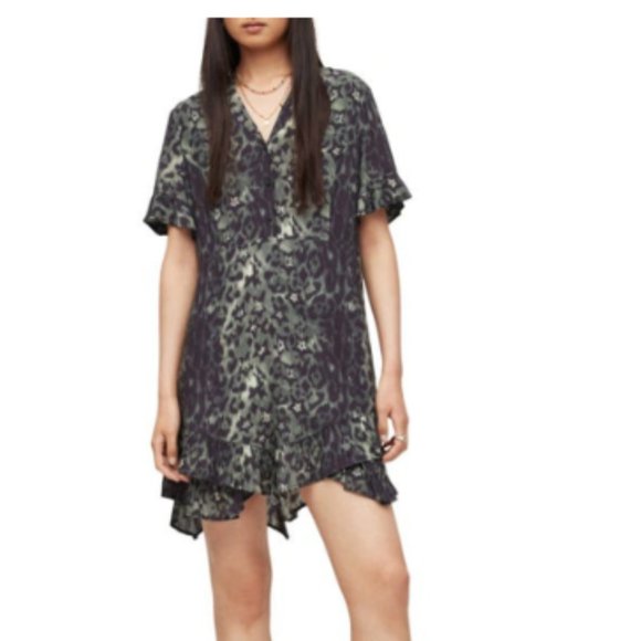 All Saints Dresses & Skirts - 2190 New ~ ALL SAINTS ~ Frankie Celia Leopard Star Minidress Size US 12